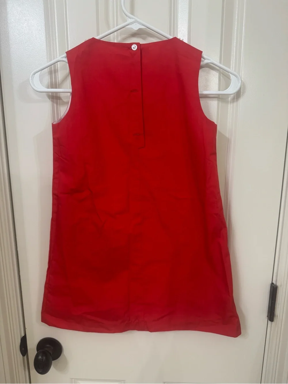 The Beaufort Bonnet Company Red Sleeveless Dress with White Floral Trim